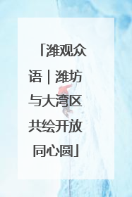 潍观众语｜潍坊与大湾区共绘开放同心圆