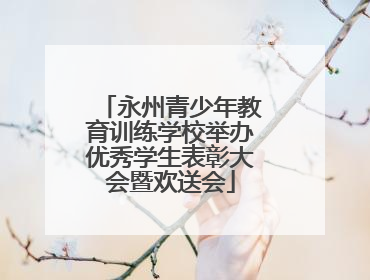 永州青少年教育训练学校举办优秀学生表彰大会暨欢送会