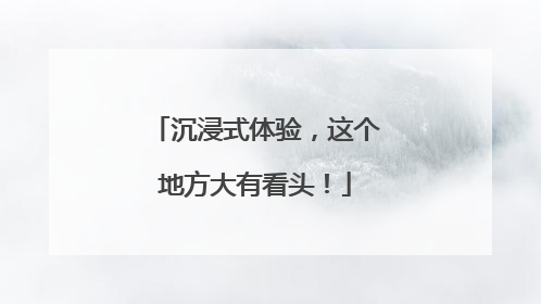 沉浸式体验，这个地方大有看头！