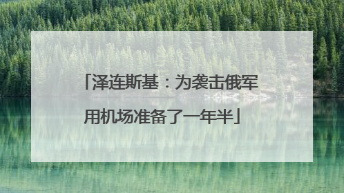 泽连斯基：为袭击俄军用机场准备了一年半