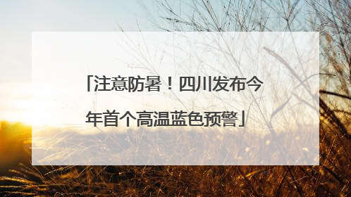 注意防暑！四川发布今年首个高温蓝色预警