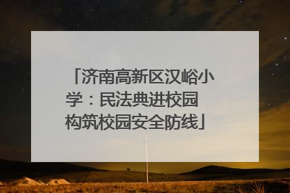 济南高新区汉峪小学：民法典进校园 构筑校园安全防线