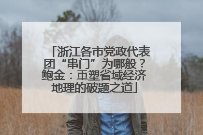 浙江各市党政代表团“串门”为哪般？鲍金：重塑省域经济地理的破题之道