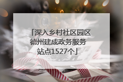 深入乡村社区园区 德州建成政务服务站点1527个