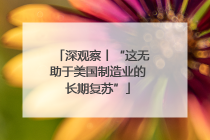 深观察丨“这无助于美国制造业的长期复苏”