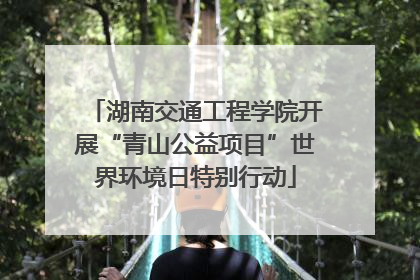 湖南交通工程学院开展“青山公益项目”世界环境日特别行动