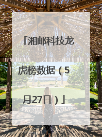 湘邮科技龙虎榜数据（5月27日）