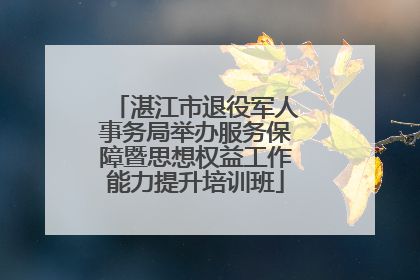 湛江市退役军人事务局举办服务保障暨思想权益工作能力提升培训班