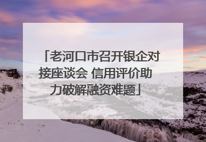 老河口市召开银企对接座谈会 信用评价助力破解融资难题