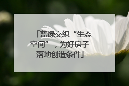 蓝绿交织“生态空间”，为好房子落地创造条件