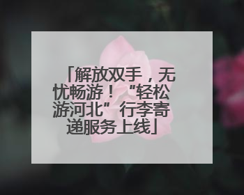解放双手，无忧畅游！“轻松游河北”行李寄递服务上线