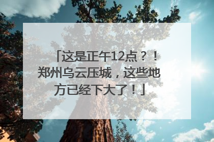这是正午12点？！郑州乌云压城，这些地方已经下大了！