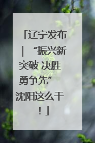 辽宁发布｜“振兴新突破 决胜勇争先” 沈阳这么干！