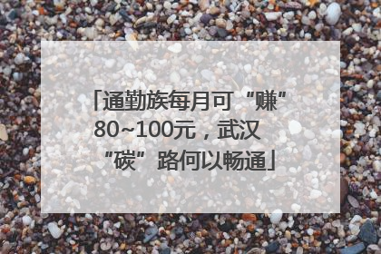 通勤族每月可“赚”80~100元，武汉“碳”路何以畅通