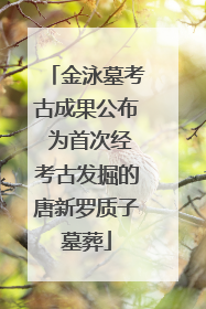 金泳墓考古成果公布 为首次经考古发掘的唐新罗质子墓葬