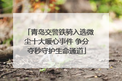 青岛交警铁骑入选微尘十大暖心事件 争分夺秒守护生命通道