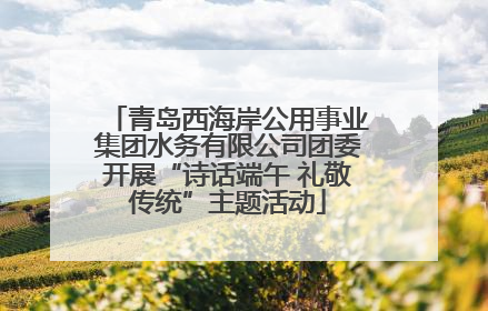 青岛西海岸公用事业集团水务有限公司团委开展“诗话端午 礼敬传统”主题活动