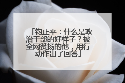 钧正平：什么是政治干部的好样子？被全网赞扬的他，用行动作出了回答