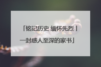 铭记历史 缅怀先烈丨一封感人至深的家书