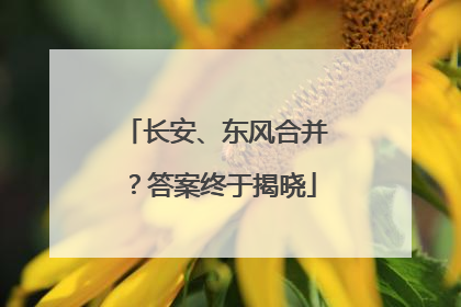 长安、东风合并？答案终于揭晓