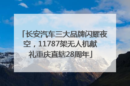 长安汽车三大品牌闪耀夜空，11787架无人机献礼重庆直辖28周年