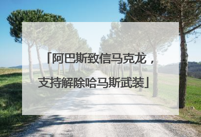 阿巴斯致信马克龙，支持解除哈马斯武装