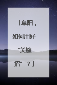 阜阳，如何用好“关键一招”？