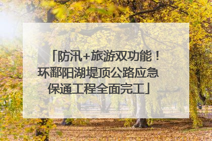 防汛+旅游双功能！环鄱阳湖堤顶公路应急保通工程全面完工