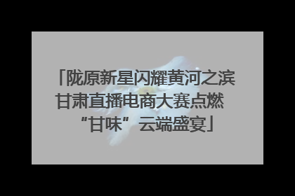 陇原新星闪耀黄河之滨 甘肃直播电商大赛点燃“甘味”云端盛宴