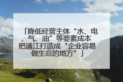 降低经营主体“水、电、气、油”等要素成本 把通江打造成“企业容易做生意的地方”