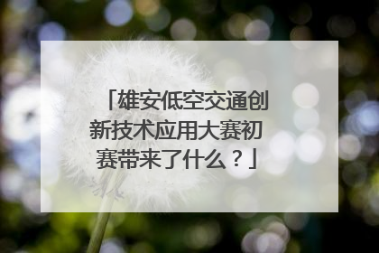 雄安低空交通创新技术应用大赛初赛带来了什么？