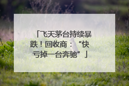 飞天茅台持续暴跌！回收商：“快亏掉一台奔驰”