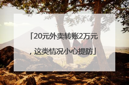 20元外卖转账2万元，这类情况小心提防