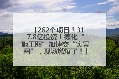 262个项目！317.8亿投资！德化“施工图”加速变“实景图”，现场燃爆了！
