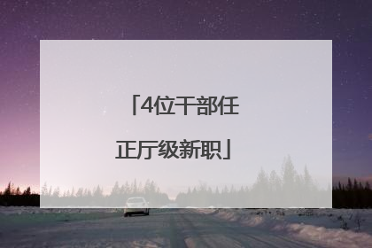 4位干部任正厅级新职