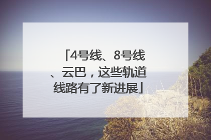 4号线、8号线、云巴，这些轨道线路有了新进展