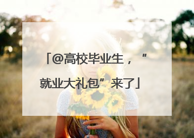 @高校毕业生，“就业大礼包”来了